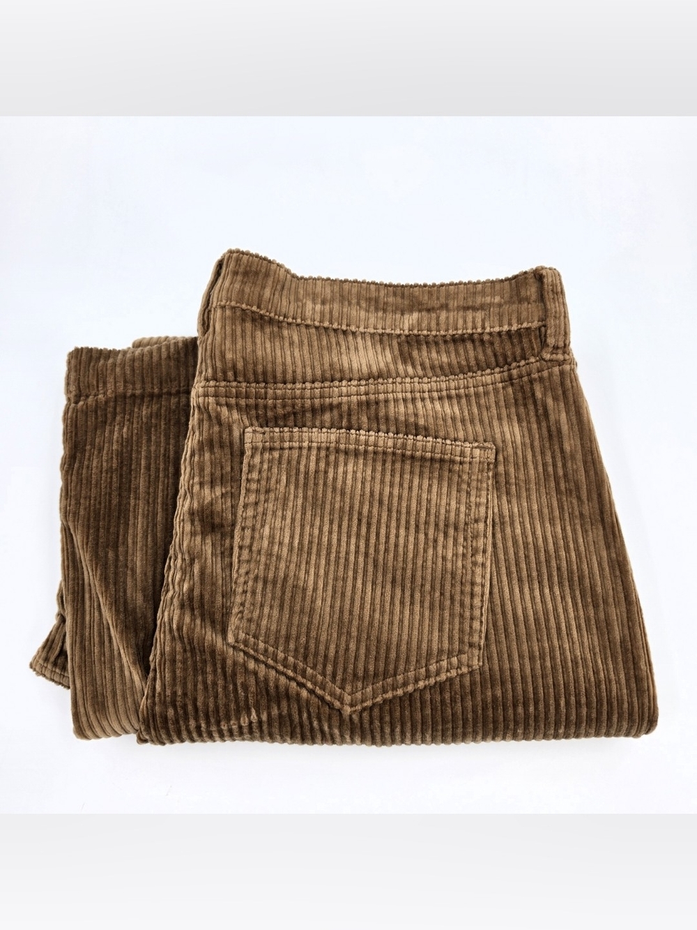 Lands End High Rise Wide Leg Corduroy Pants Womens Size 18 Camel Tan Pockets - Picture 8 of 8